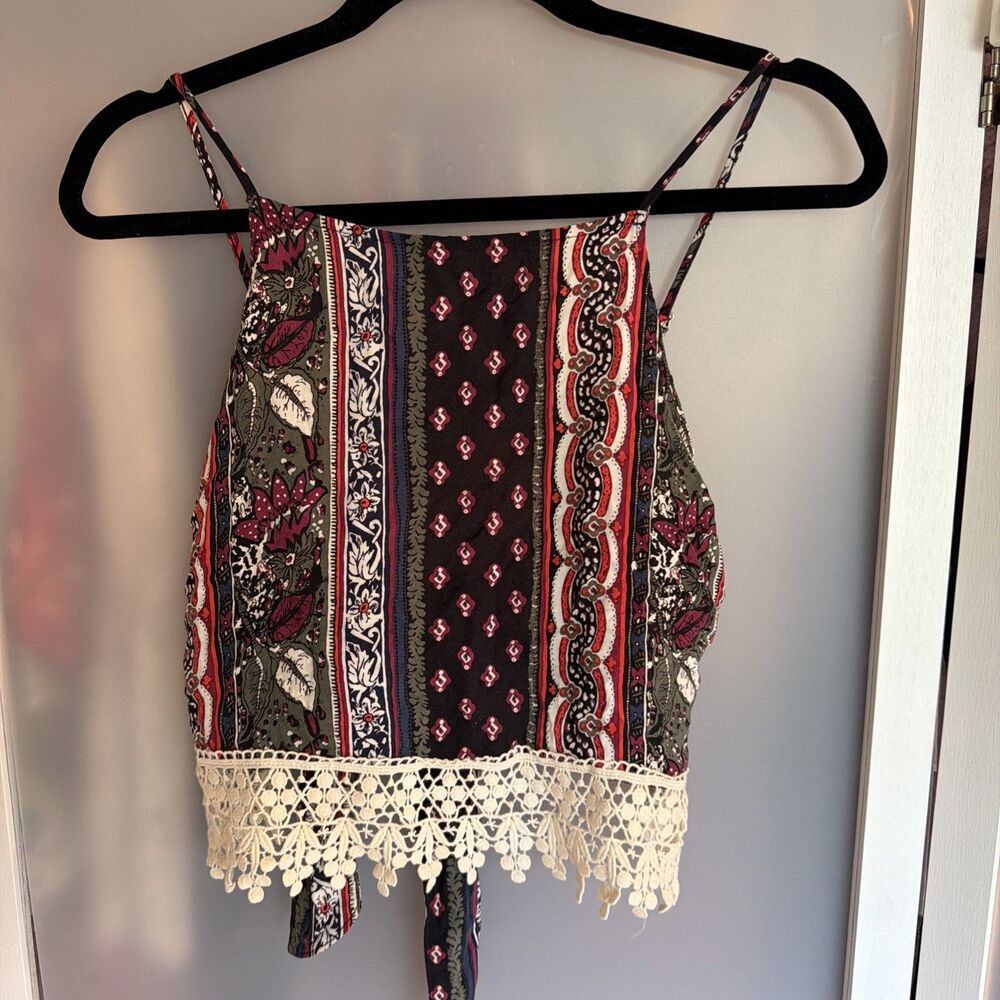 Abercrombie & Fitch Boho Patchwork Crochet Crop Top M